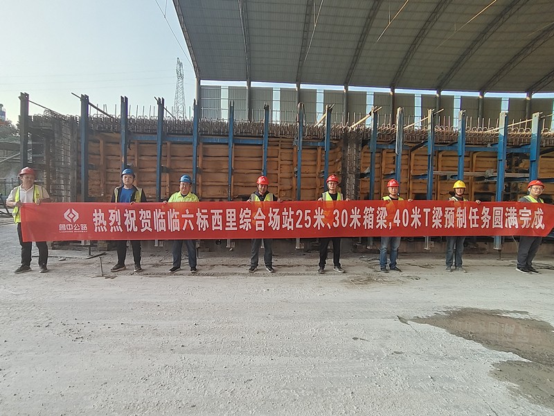 臨臨高速六標西里綜合場站25米、30米箱梁， 40米T梁預制任務圓滿完成