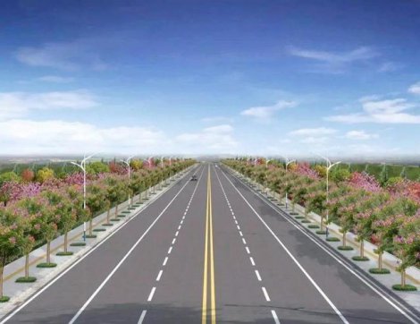 山東正在建設(shè)的一條高速公路，全線長292.5公里，分兩部分建設(shè)